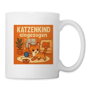 Geschenk zum Einzug des ersten Wohnungskätzchens - Tasse - Weiß - Rechts