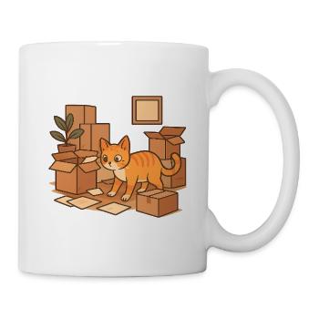 Erste Katze eingezogen – Geschenk für Katzenhalter - Tasse - Weiß - Rechts