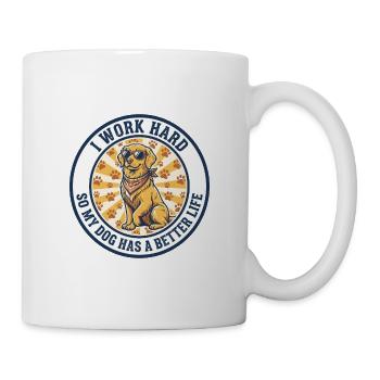 Lustiges Golden Retriever Hundeliebhaber-Retro-T-Shirt - Tasse - Weiß - Rechts