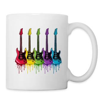 E-Gitarre Bunt Musik Gitarrist Rock T-Shirt - Tasse - Weiß - Rechts