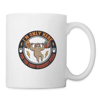 Lustiger Faulheit nach dem Training Pizza Gym Fitness-Top - Tasse - Weiß - Rechts