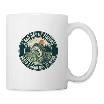 Lustiges Angeln ist besser als ein guter Arbeitstag-T-Shirt - Tasse - Weiß - Rechts