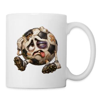 Müder Fußball nach dem Spiel - Tasse - Weiß - Rechts