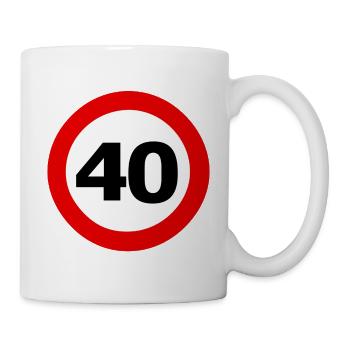 Verkehrsschild_40_auf_transparentem_Hintergrund - Tasse - Weiß - Rechts