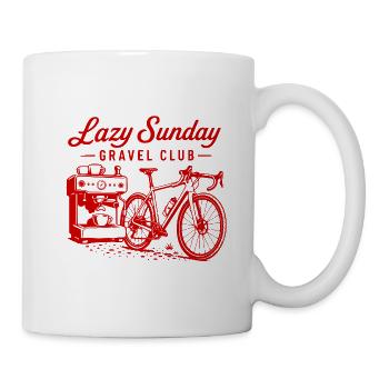 Lazy Sunday Gravel Club Emblem - Tasse - Weiß - Rechts