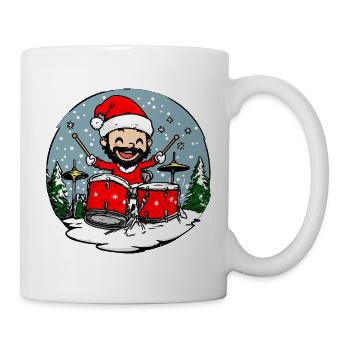 Schlagzeuger Weihnachten / Xmas Schlagzeug - Tasse - Weiß - Rechts