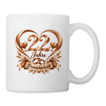 22.Hochzeitstag , 22 Jahre , Bronzehochzeit - Tasse - Weiß - Rechts