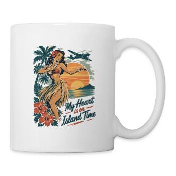 Retro Hawaii Poster Design - Island Time 50s - Tasse - Weiß - Rechts