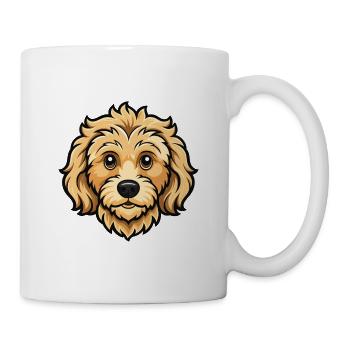 Goldendoodle-Hundekopf - Tasse - Weiß - Rechts