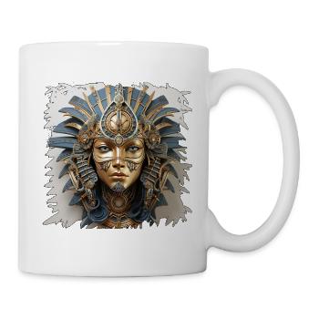 Goldene Maske der Steampunk-Königin Osiris - Tasse - Weiß - Rechts