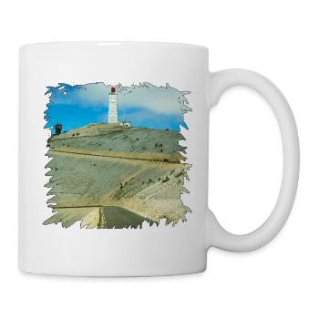 Der Leuchtturm am Gipfel, ein Muss für Radsportler - Tasse - Weiß - Rechts