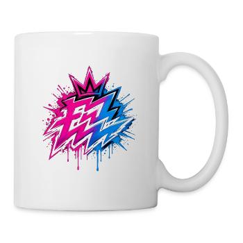 Graffiti Krone Pink Blau - Tasse - Weiß - Rechts