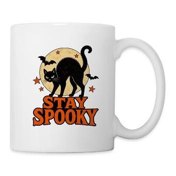 Spooky Cat Moon Vintage - Tasse - Weiß - Rechts