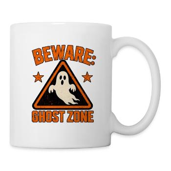 Vorsicht vor Ghost Zone-Schild - Tasse - Weiß - Rechts