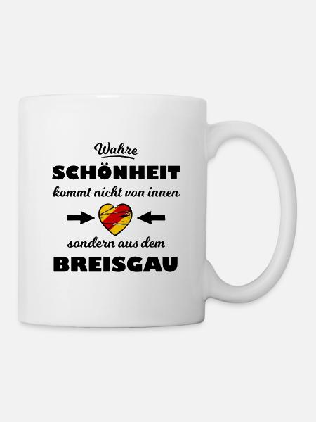 Zerkratzt Streifenherz Breisgau - Tasse - Weiß