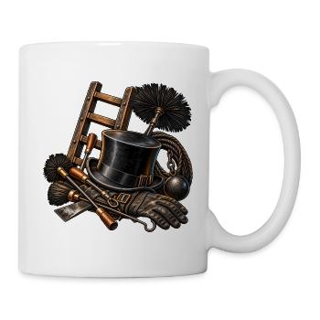 Schornsteinfeger – Werkzeug und Handwerkskunst - Tasse - Weiß - Rechts