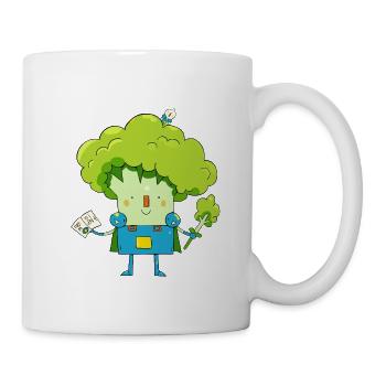 Brokkoliritter sagt Hallo! - Tasse - Weiß - Rechts