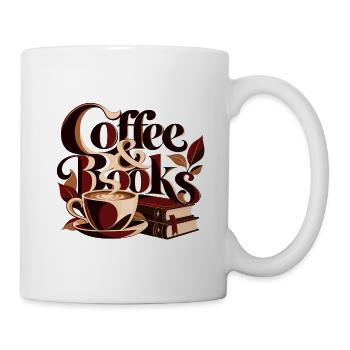 Coffee & Books - Tasse - Weiß - Rechts