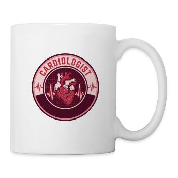 Vintage Kardiologe anatomisches Herz-EKG-Abzeichen - Tasse - Weiß - Rechts