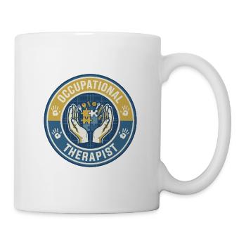 Vintage Ergotherapeut Helping Hands Abzeichen - Tasse - Weiß - Rechts
