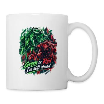 Trading Bull & Bear – Green or Red I'm Ahead - Tasse - Weiß - Rechts