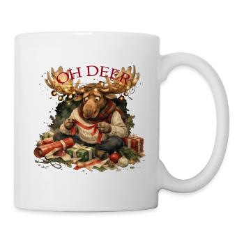 Oh Deer Weihnachtsmoose Geschenk - Tasse - Weiß - Rechts