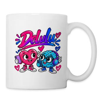 DeLulu_cuore_cervello_TRASPARENTE - Tasse - Weiß - Rechts
