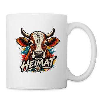 Heimat Kuh Kunstprint - Tasse - Weiß - Rechts