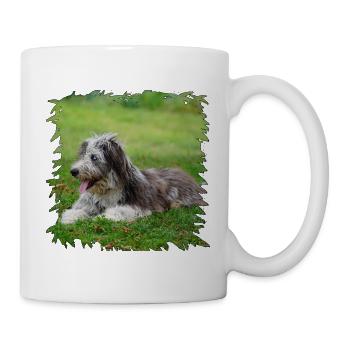 Zotteliger Hüte-Hund im Naturrahmen - Tasse - Weiß - Rechts