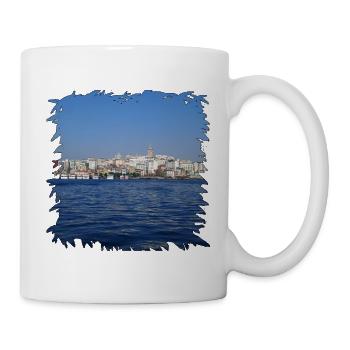 Istanbul Stadtblick am Wasser im Tintenrahmen - Tasse - Weiß - Rechts