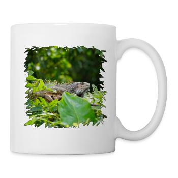 Dschungel-Leguan im Blätterdach - Tasse - Weiß - Rechts