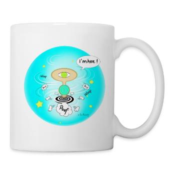 Cute Dopamine Character „I ´m here“ Blue - Tasse - Weiß - Rechts