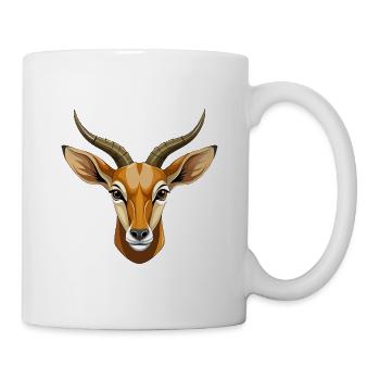 Springbock-Antilopenkopf - Tasse - Weiß - Rechts
