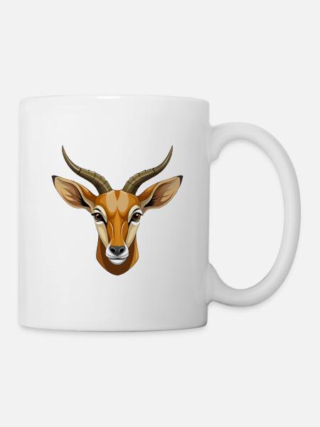 Springbock-Antilopenkopf - Tasse - Weiß