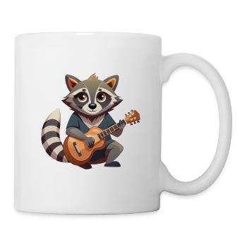 Waschbär spielt Gitarre - Tasse - Weiß - Rechts
