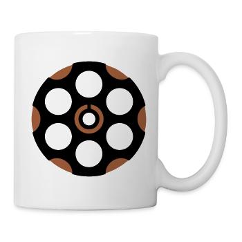 Revolver Trommel Grafik - Tasse - Weiß - Rechts