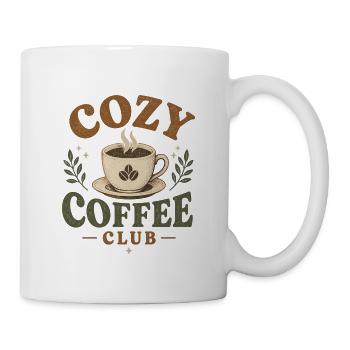 Cozy Coffee Club Retro Kaffee Vintage T-Shirt - Tasse - Weiß - Rechts