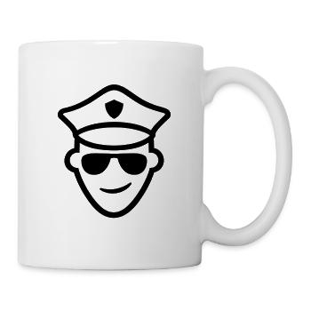 Police supporter - Tasse - Weiß - Rechts