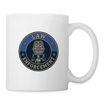 Vintage Law Enforcement Star Patrol Abzeichen-Deckel - Tasse - Weiß - Rechts