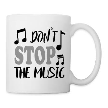 Dont stop the Music Sprüche DJ Noten Dancefloor - Tasse - Weiß - Rechts