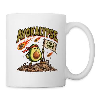 Avocado Apocalypse Warrior Guacamole Essenswortspiel - Tasse - Weiß - Rechts