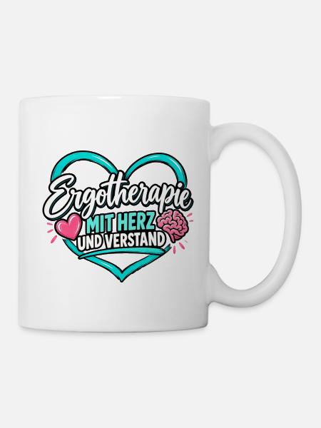 Ergotherapie mit Herz - Tasse - Weiß