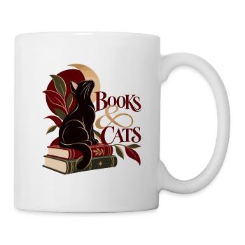 Books & Cats - Tasse - Weiß - Rechts