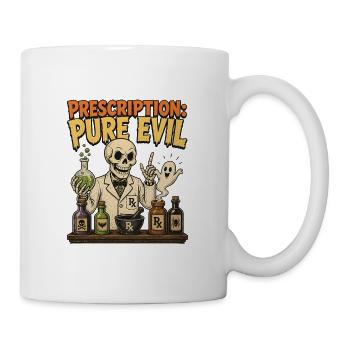 Rezept: Reines Böses – Lustige Halloween-Apotheke - Tasse - Weiß - Rechts