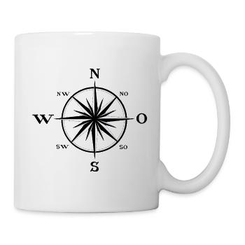 Nordstern Kompass Design - Tasse - Weiß - Rechts