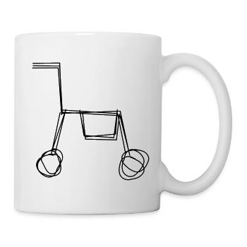 Rollator handgezeichnet - Tasse - Weiß - Rechts