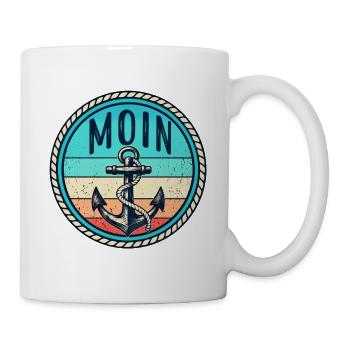 Moin - Maritim - Anker - Nordsee - Ostsee - Küste - Tasse - Weiß - Rechts