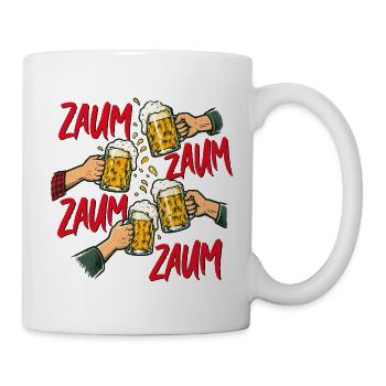Zaum Zaum Zaum – Österreichischer Trinkspruch - Tasse - Weiß - Rechts
