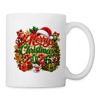 Frohe Weihnachten 2026 Festliche - Tasse - Weiß - Rechts