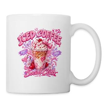 Pink Social Iced Coffee - Tasse - Weiß - Rechts